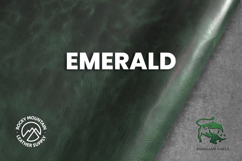 Waxy leather in Emerald