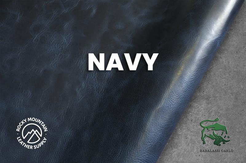 Waxy leather in Navy