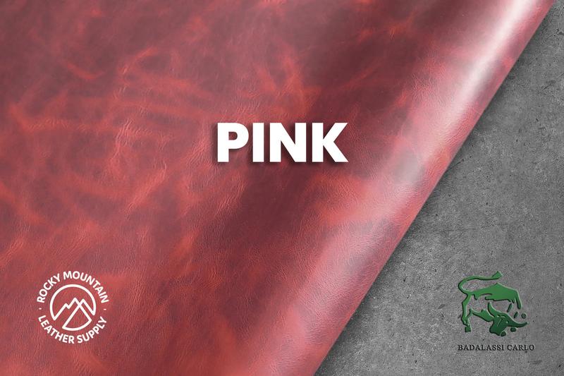Waxy leather in Pink