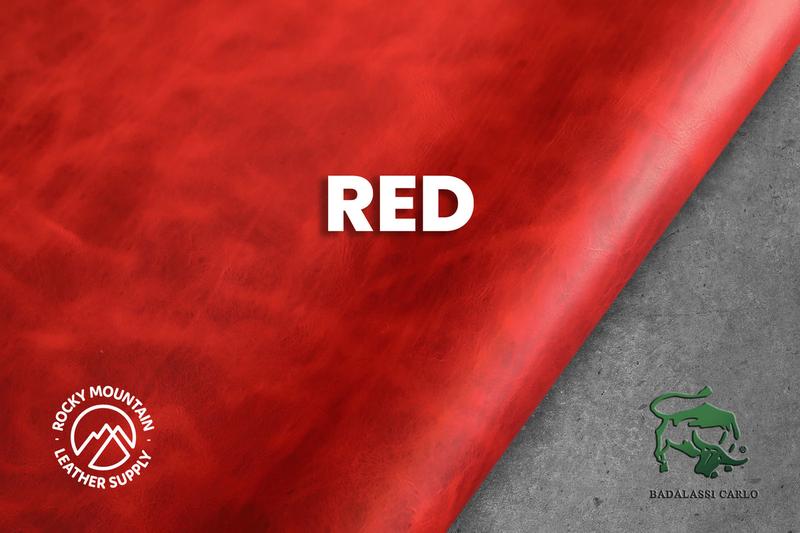 Waxy leather in Red
